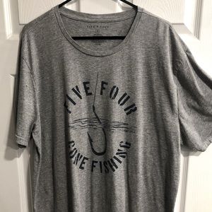 Mens Grey Five Four Gone Fishin tshirt